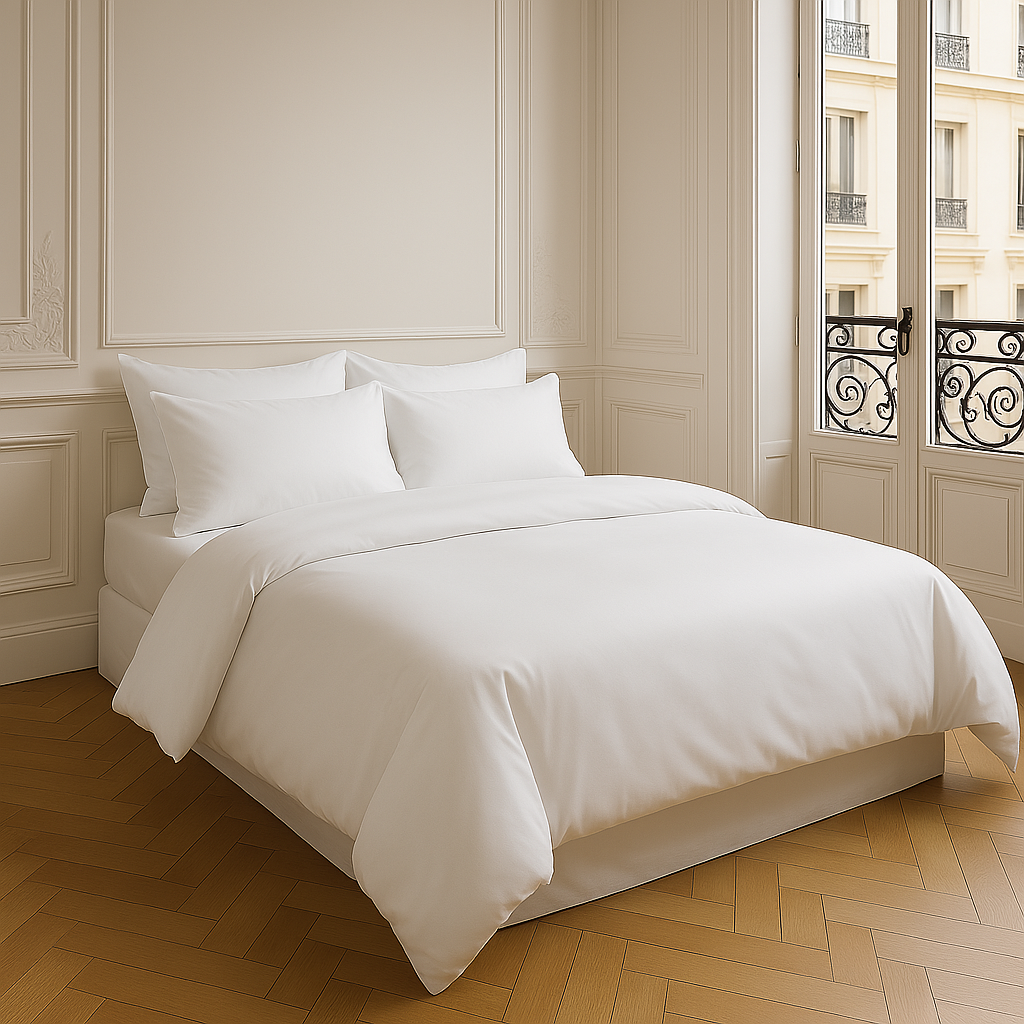 Housse de couette- satin blanc uni- N°101