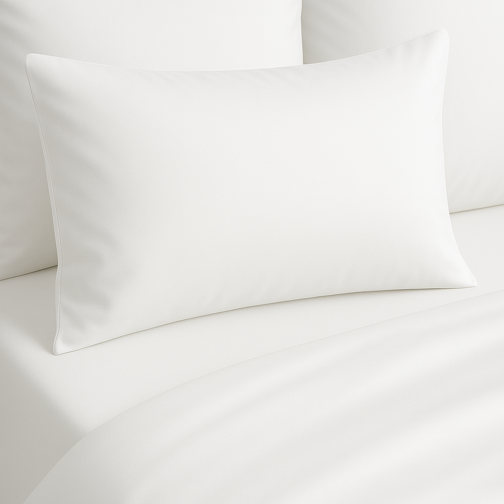 Set de 2 taies d'oreillers- satin blanc uni- N°101