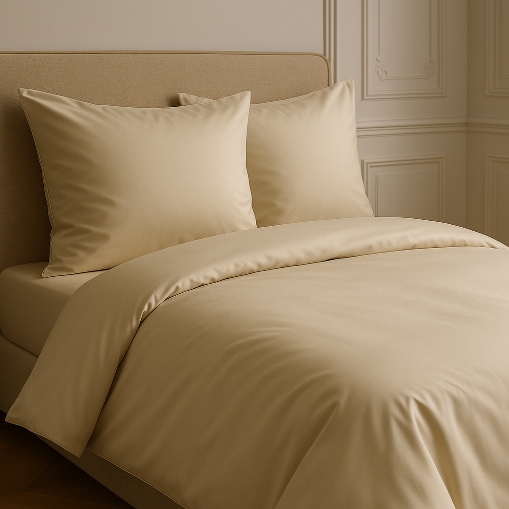 Drap housse- satin beige uni- N°102