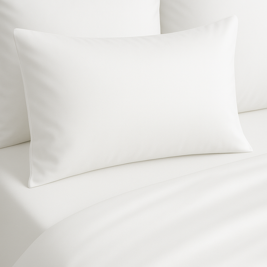 Set de 2 taies d'oreillers- satin blanc uni- N°101
